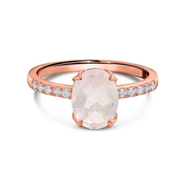 Inel din argint Rose Gold Splendid Rose Quartz