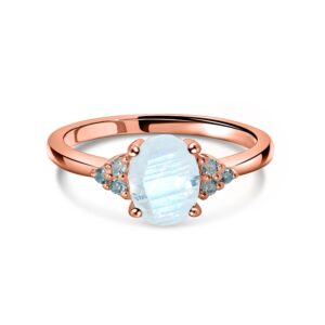 Inel din argint Rose Gold Timeless Treasure Moonstone