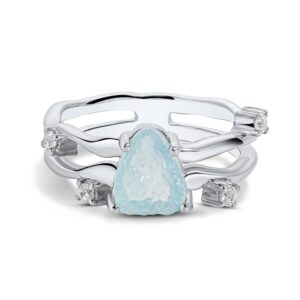 Inel din argint Silver Aquamarine Twilight