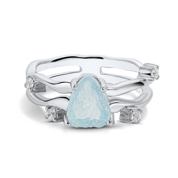 Inel din argint Silver Aquamarine Twilight