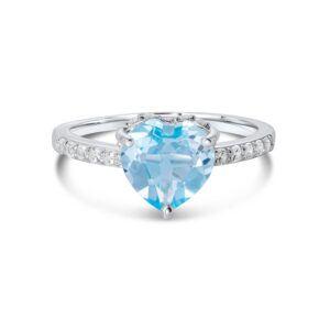 Inel din argint Silver Blue Topaz Heart