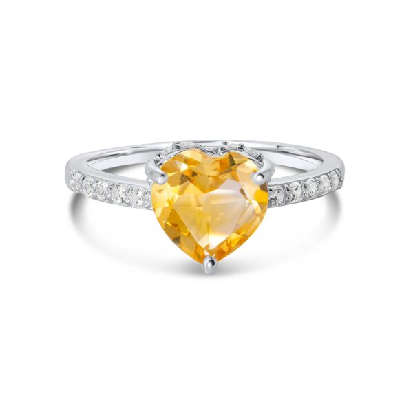 Inel din argint Silver Citrine Heart