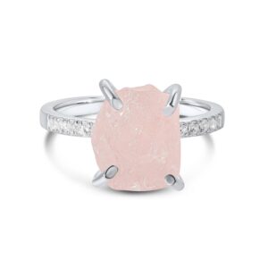 Inel din argint Silver Piece of Rose Quartz