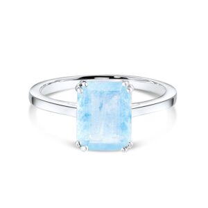 Inel din argint Silver Rectangle Aquamarine Elegance