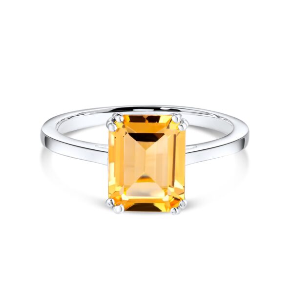 Inel din argint Silver Rectangle Citrine Elegance