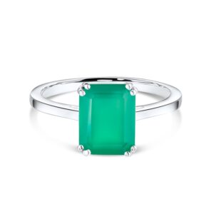 Inel din argint Silver Rectangle Green Onix Elegance