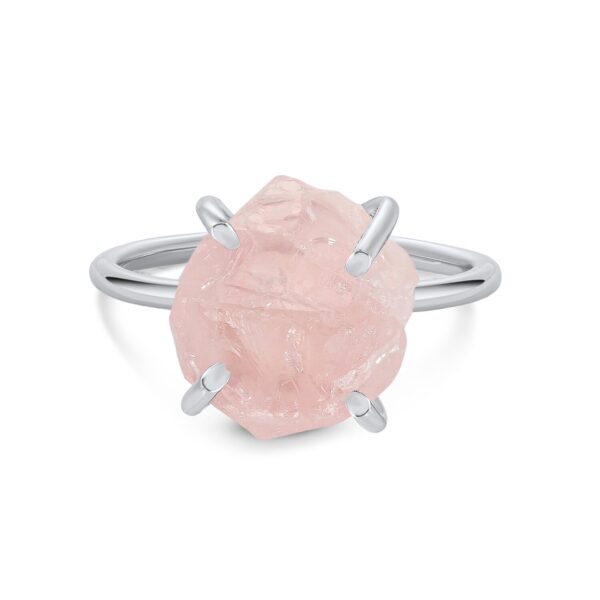 Inel din argint Silver Simple Rose Quartz