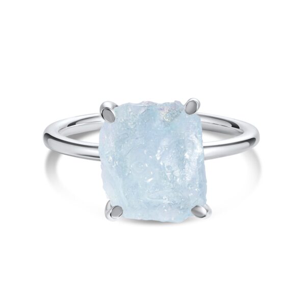 Inel din argint Silver Simple Stone Aquamarine