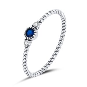 Inel din argint Swirl Blue Stone