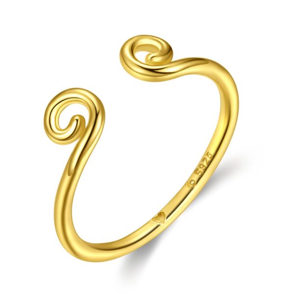 Inel reglabil din argint Golden Monkey Ring