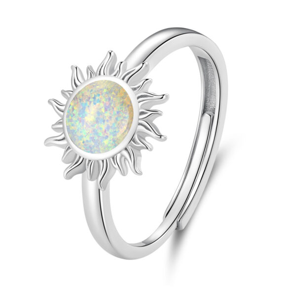 Inel reglabil din argint Opal Color Sun