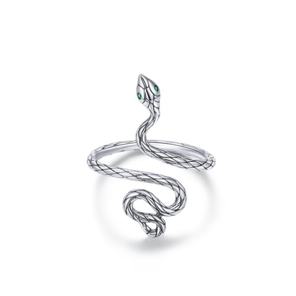 Inel reglabil din argint Silver Snake