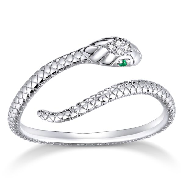 Inel reglabil din argint Silvery Snake