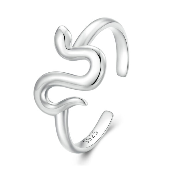 Inel reglabil din argint Simple Silver Snake