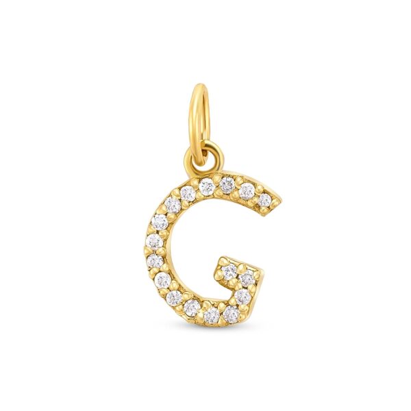 Pandantiv din aur 14K Letter G with diamonds