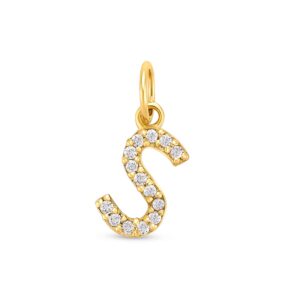 Pandantiv din aur 14K Letter S with diamonds