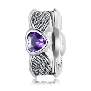 Talisman din argint Angel Purple Heart