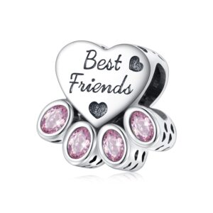 Talisman din argint Best Friends cu Pietre Roz