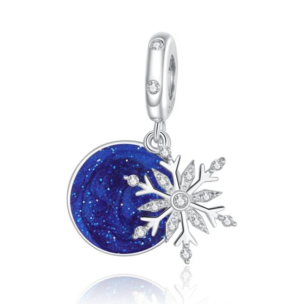 Talisman din argint Blue Sky Snowflake