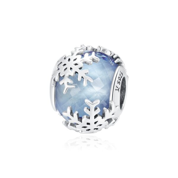 Talisman din argint Blue Snowflake Bead