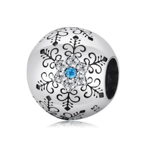 Talisman din argint Blue Snowflakes