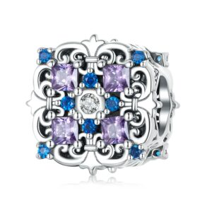 Talisman din argint Blue and Purple Square