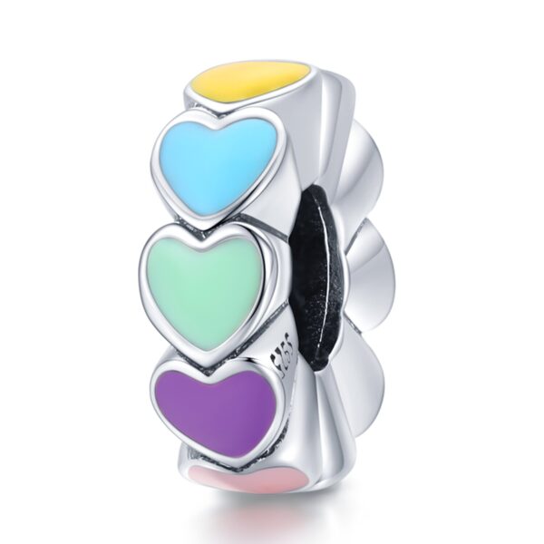 Talisman din argint Candy Colour Hearts