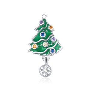 Talisman din argint Christmas Snowflake Tree