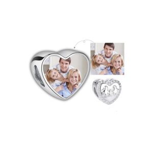 Talisman din argint Custom Photo Family Trio