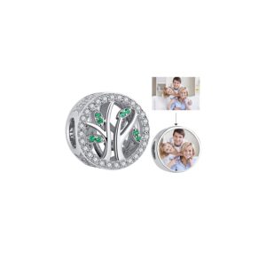 Talisman din argint Custom Photo Silver Green Tree