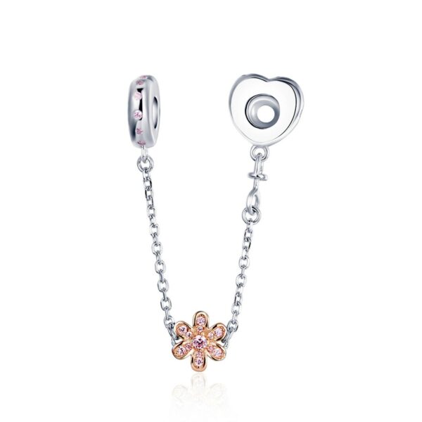 Talisman din argint Double Chained Rose Flower