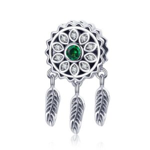 Talisman din argint Dream Catcher green