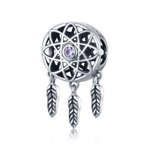 Talisman din argint Dream Catcher purple