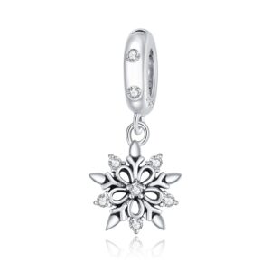 Talisman din argint Elegant Snowflake Drop