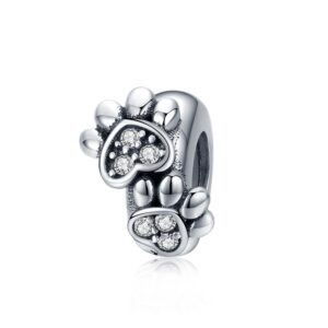 Talisman din argint Footprint Stopper Bead