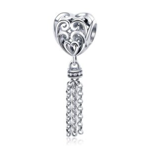 Talisman din argint Long Tassel Heart