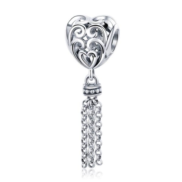 Talisman din argint Long Tassel Heart