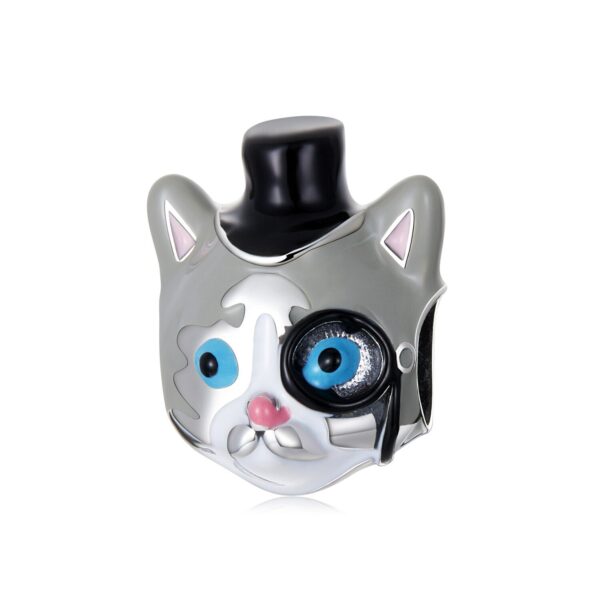 Talisman din argint Monocle Cat