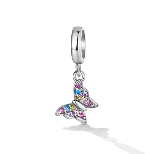 Talisman din argint Multicoloured Butterfly