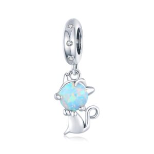 Talisman din argint Opal Cat