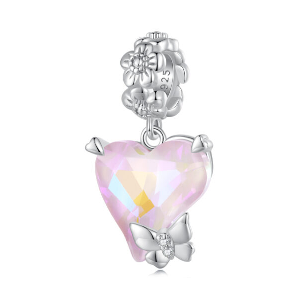 Talisman din argint Pink Heart Nature