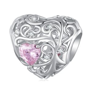 Talisman din argint Pink Love Heart