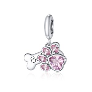 Talisman din argint Pink Paw & Bone