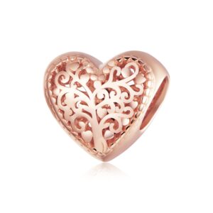 Talisman din argint Rose Gold Heart of Nature