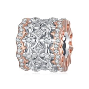 Talisman din argint Rose Gold Royal Crystal Tube