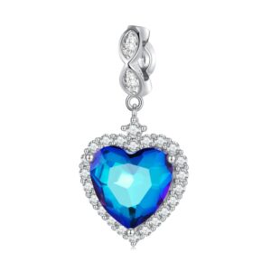 Talisman din argint Sparkling Blue Cristal