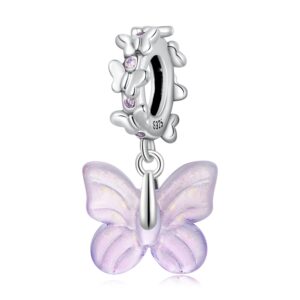 Talisman din argint Transparent Butterfly