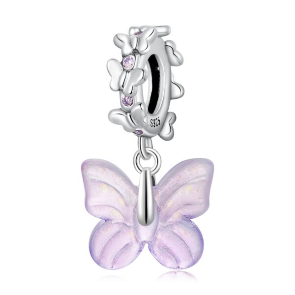 Talisman din argint Transparent Butterfly