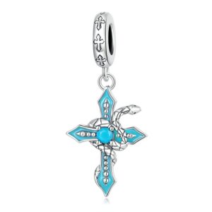 Talisman din argint Turquoise Cross