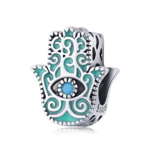 Talisman din argint Turquoise Hamsa